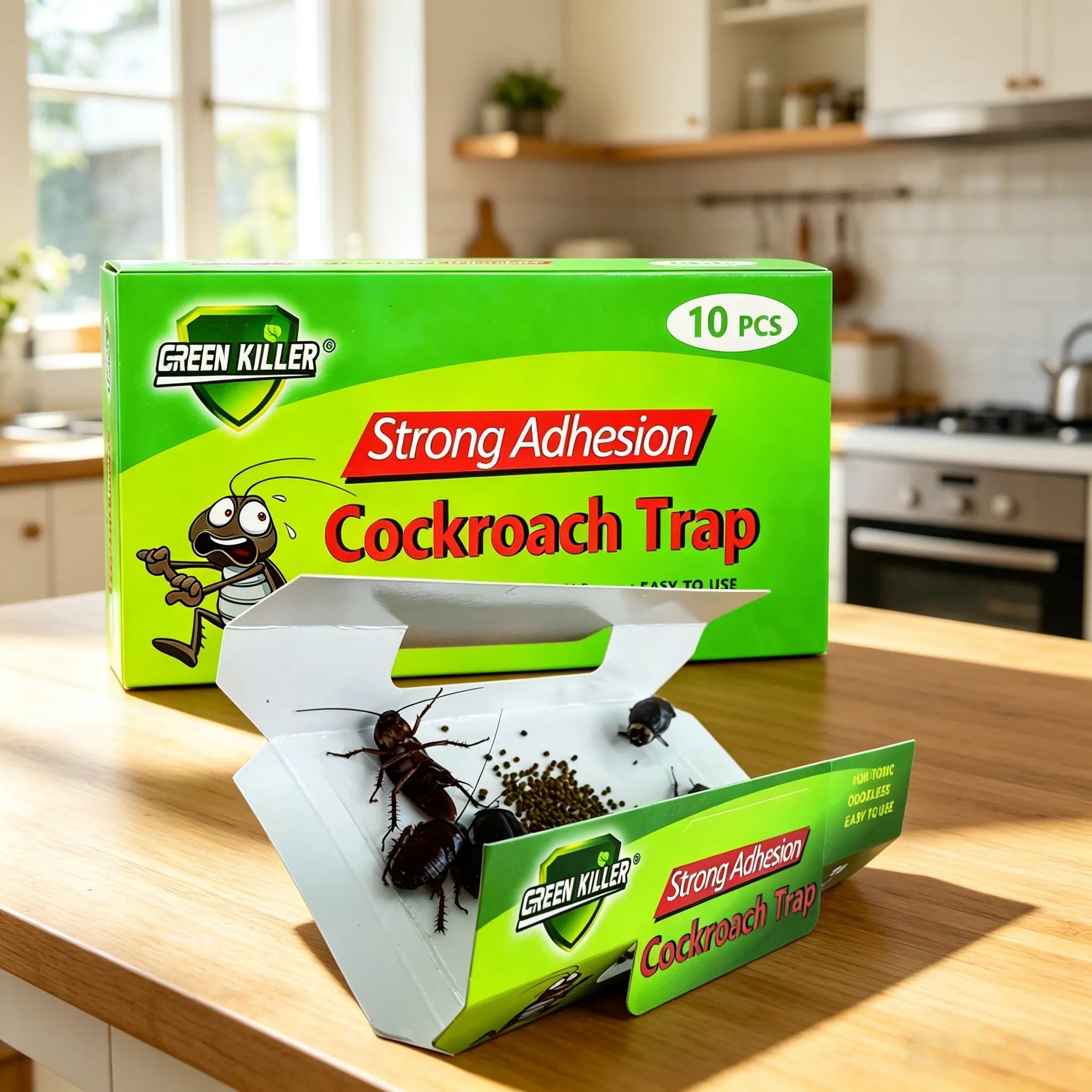 20 Pack Non-Toxic Roach Traps - Long Lasting Sticky Glue Traps with Bait for Home, Kitchen, Bathroom & More - Safe for Kids & Pets