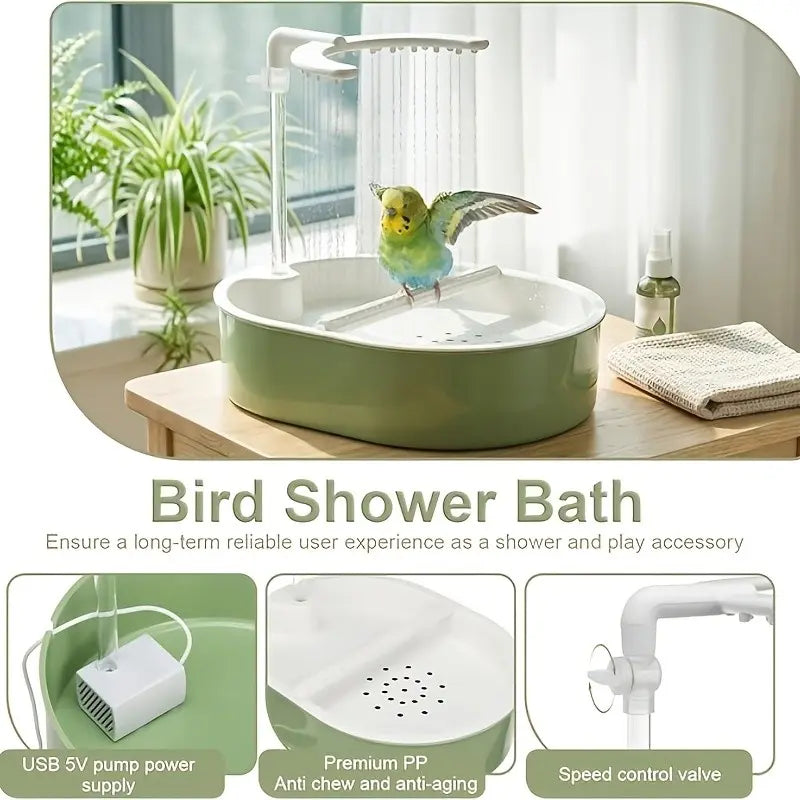 automatic bird bath shower for parrots