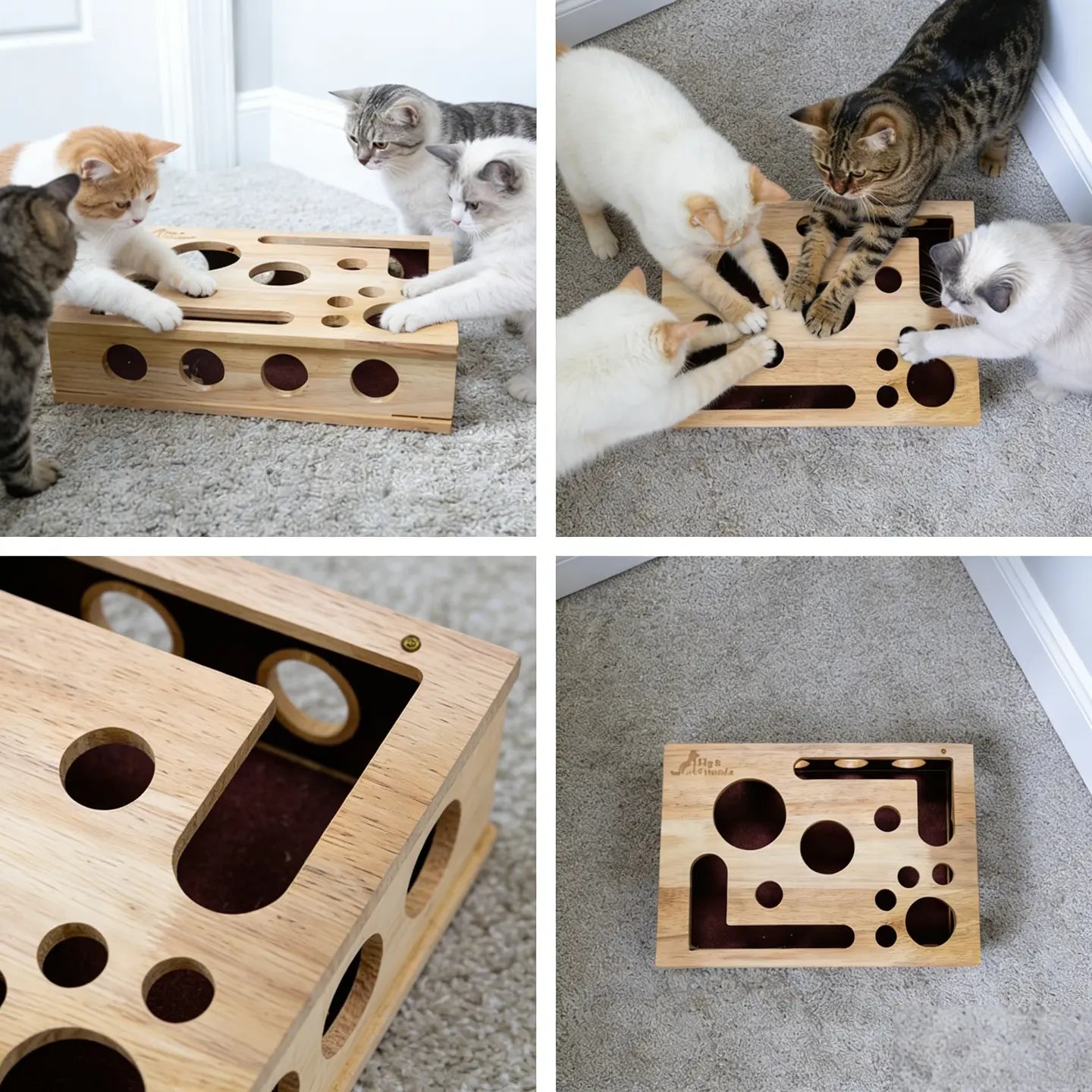 Stress-Free Cat Nail File Enrichment Box - Puzzle Design with Sandpaper for Indoor Cats