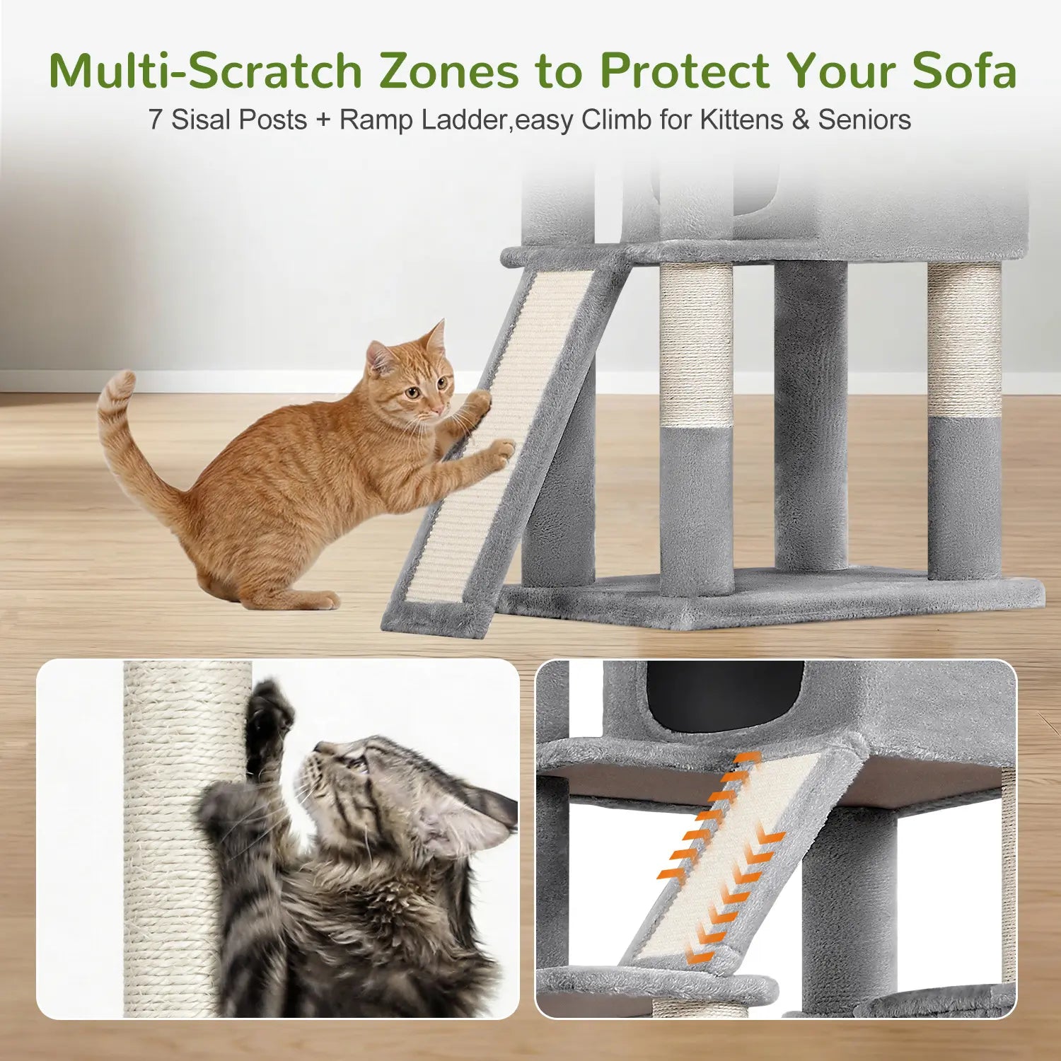 Ultimate 83-Inch Heavy Duty Cat Tower for Big Cats - Sturdy Multi-Cat Condo with Scratching Boards, Perfect for Maine Coons!