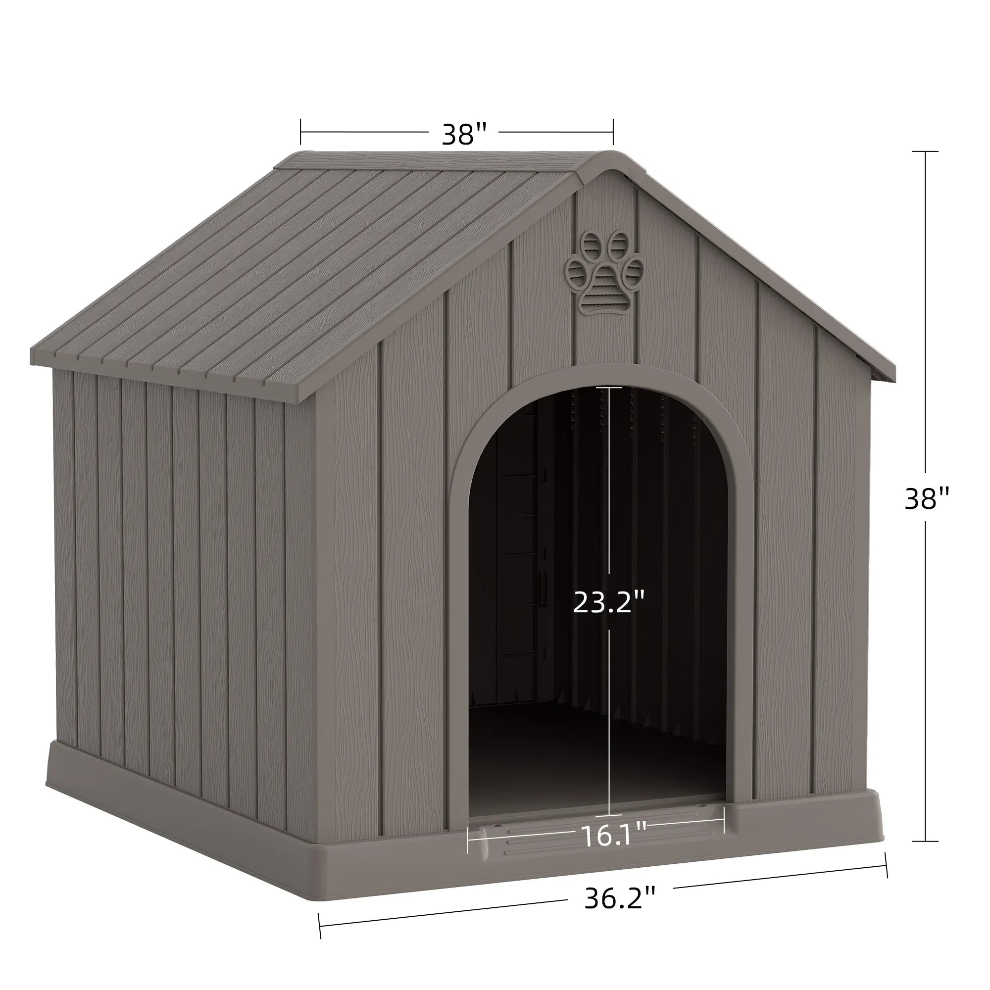 Durable Waterproof Dog House for All Sizes - Easy Clean, UV Resistant, Elevated with Air Vents & Drainage Holes