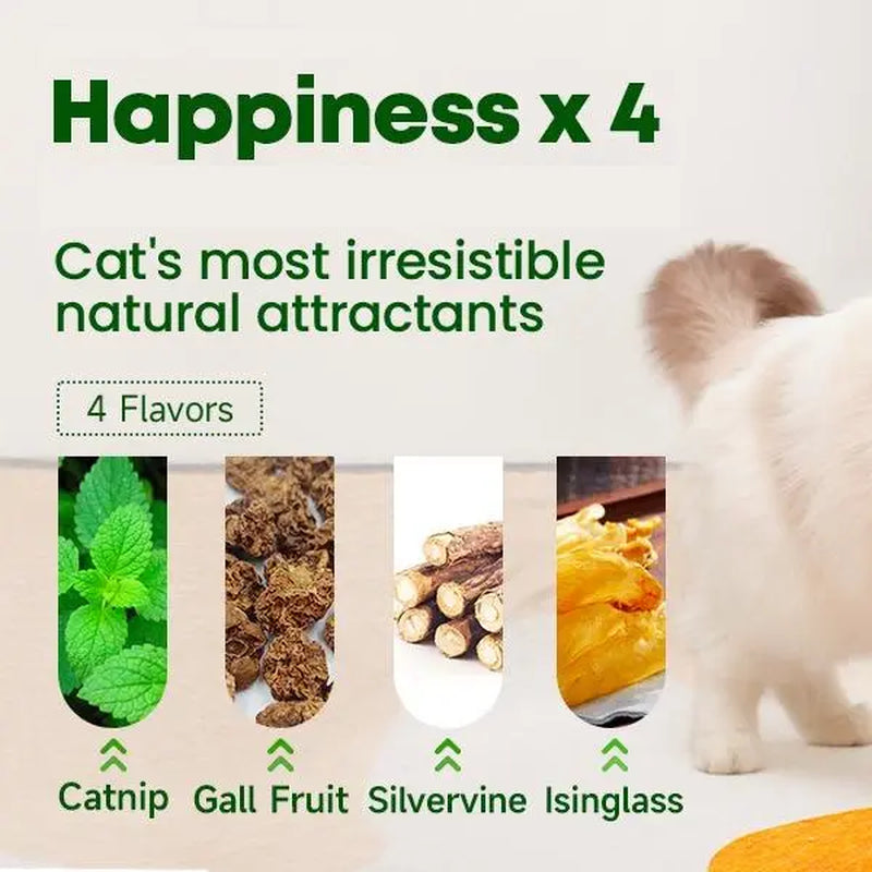Exciting Catnip Balls for Cats - 4 Pack Edible Silvervine Toys for Healthy Teeth & Extra Fun!