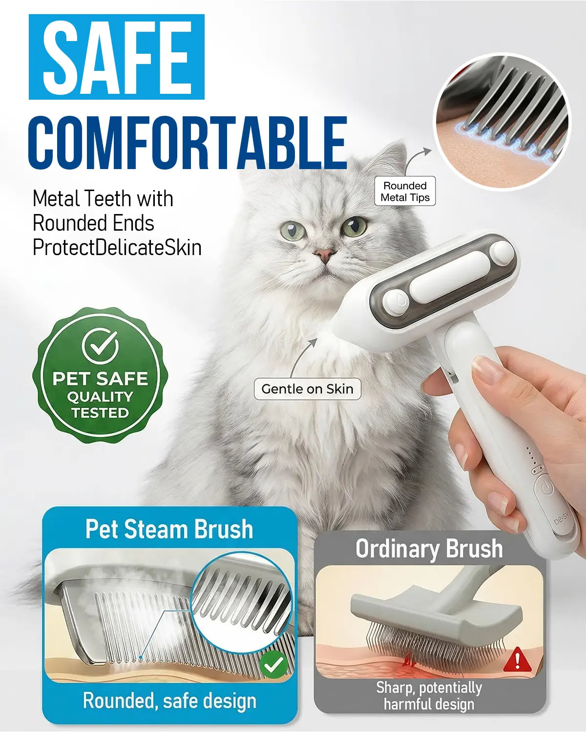 Ultimate 2-In-1 Pet Spray Comb - De-Shed, Deodorize, and Detangle for Cats and Dogs of All Sizes!