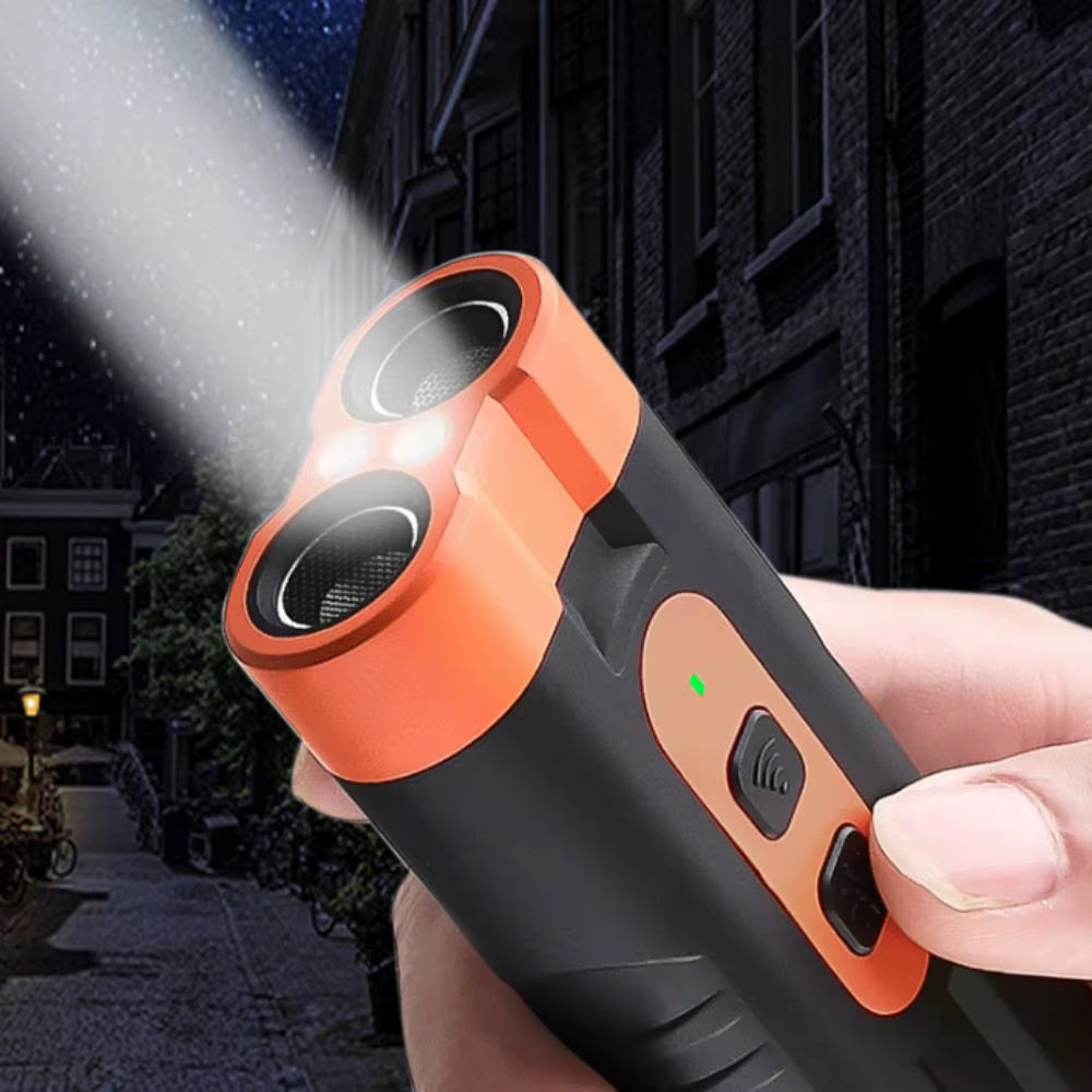 Rechargeable Ultrasonic Dog Repeller with Remote Control &amp; LED Flashlight – Effective Anti-Barking Training Device