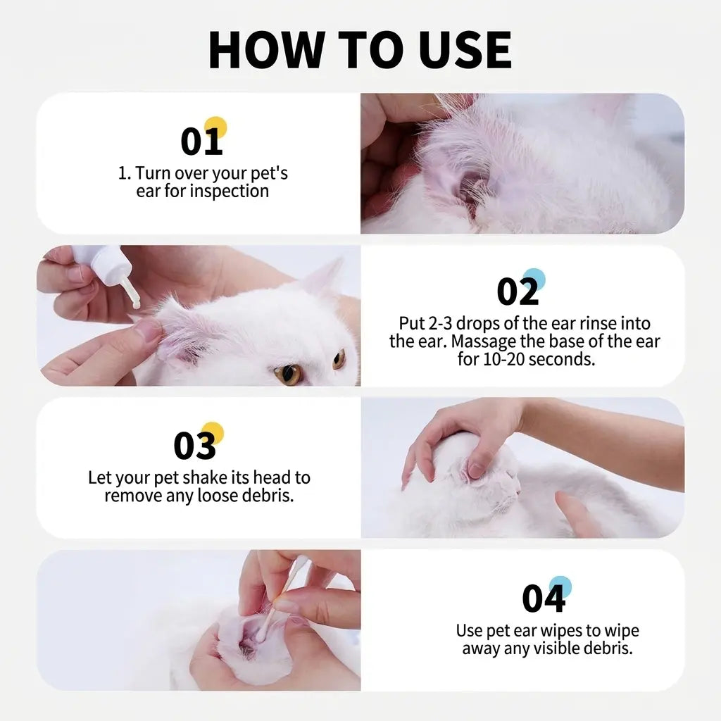 Ultimate Pet Ear Wash Solution for Cats &amp; Dogs - Gentle Ear Cleaning Drops for Optimal Ear Care