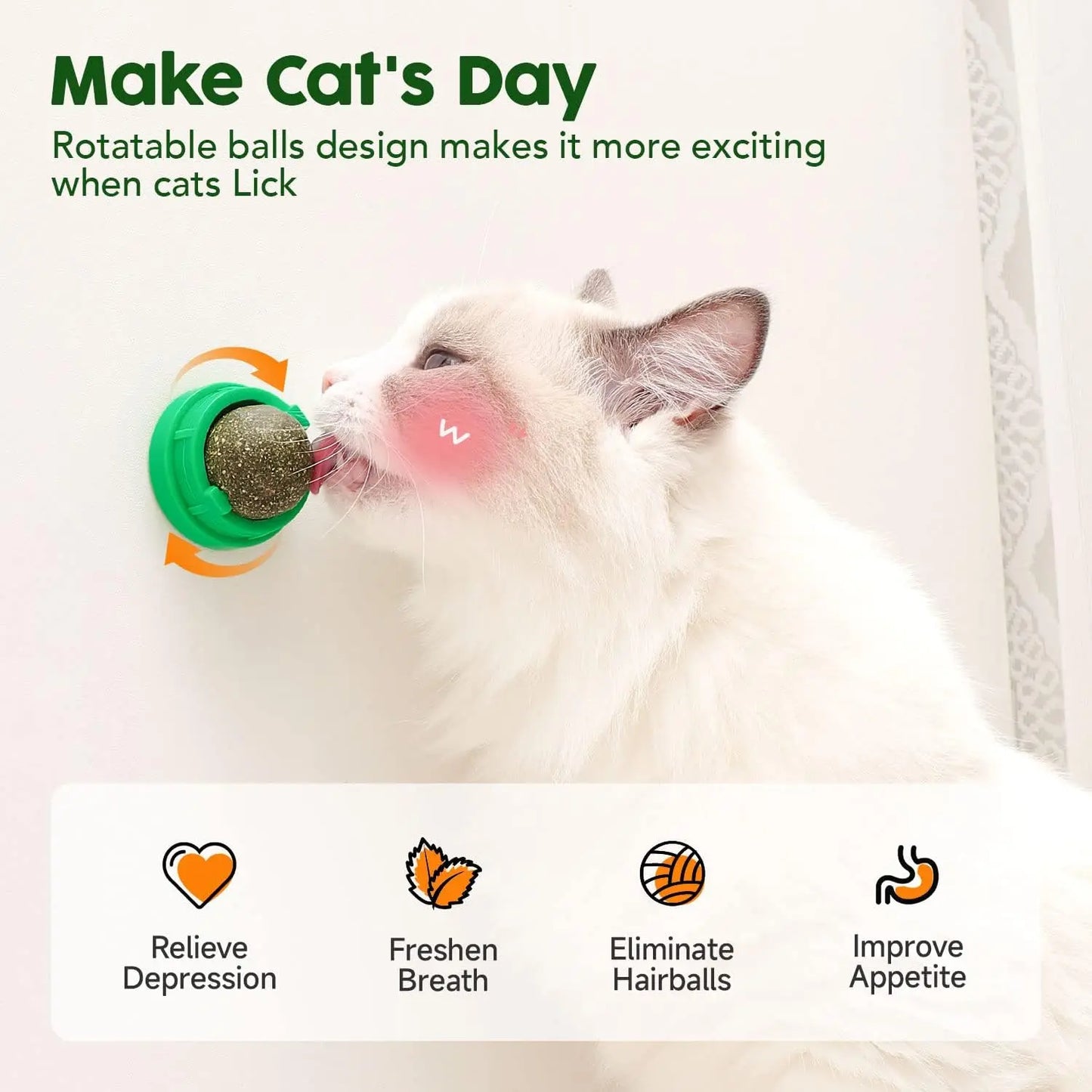 Exciting Catnip Balls for Cats - 4 Pack Edible Silvervine Toys for Healthy Teeth & Extra Fun!