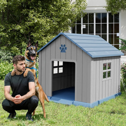 Durable Waterproof Dog House for All Sizes - Easy Clean, UV Resistant, Elevated with Air Vents & Drainage Holes
