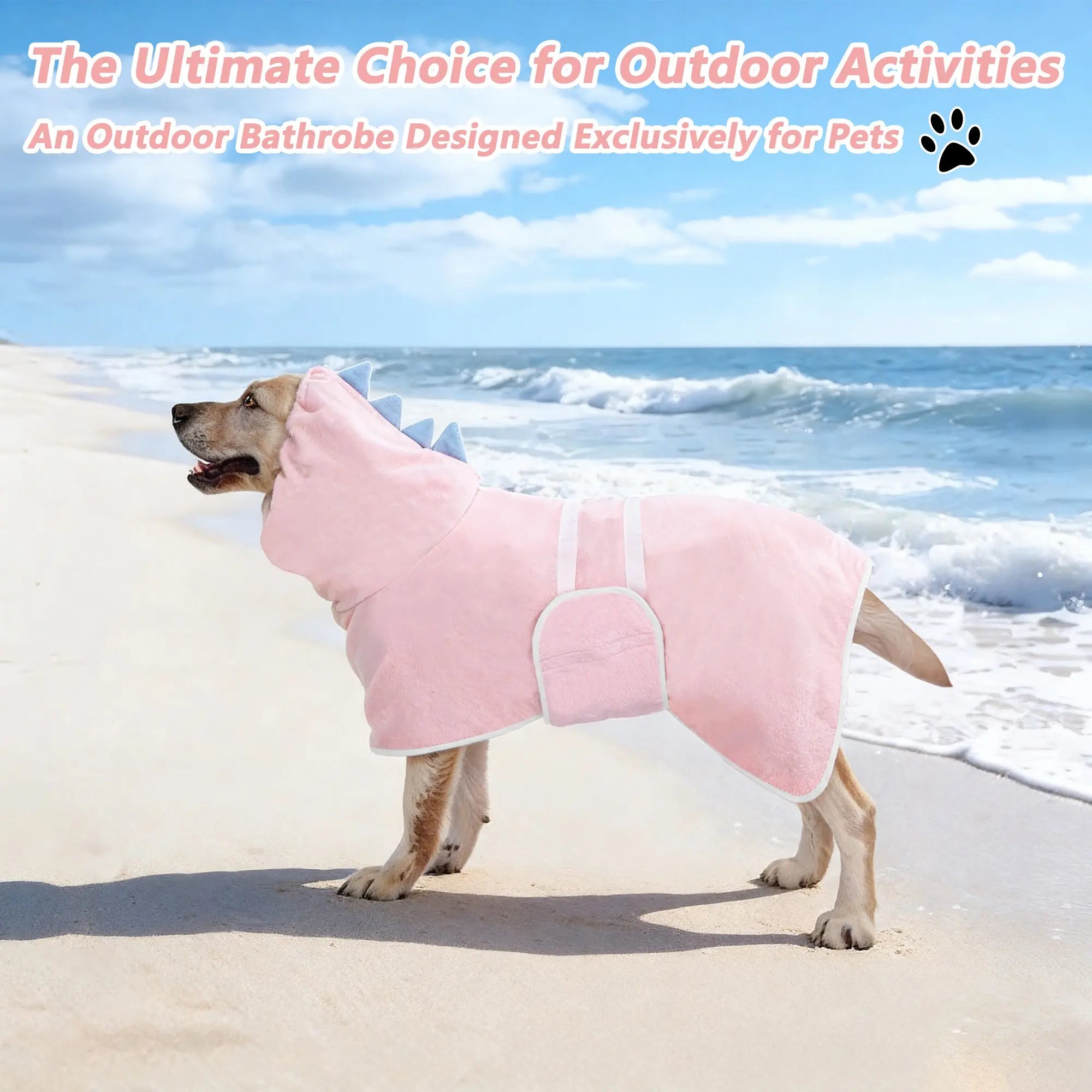 Adorable Dinosaur Dog Bathrobe - Quick-Dry, Super-Absorbent Towel Robe with Adjustable Straps for All Sizes!