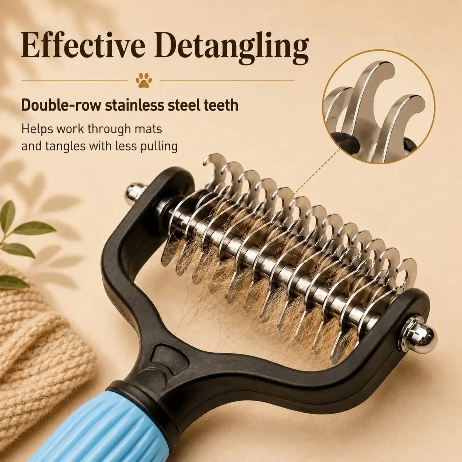 pet detangling comb for dogs and cats