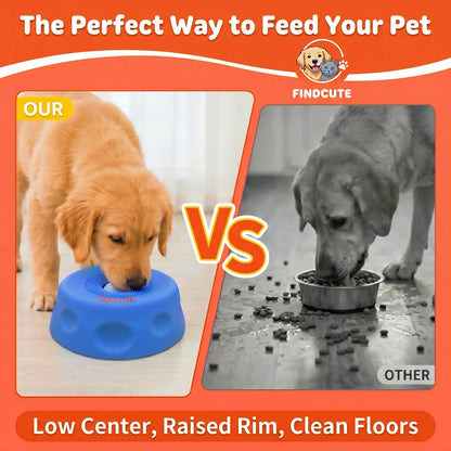 FINDCUTE 3-in-1 Slow Feeder Dog Lick Bowl - Hygienic Silicone Design for Fast Eaters, Easy to Clean, Perfect for All Food Types