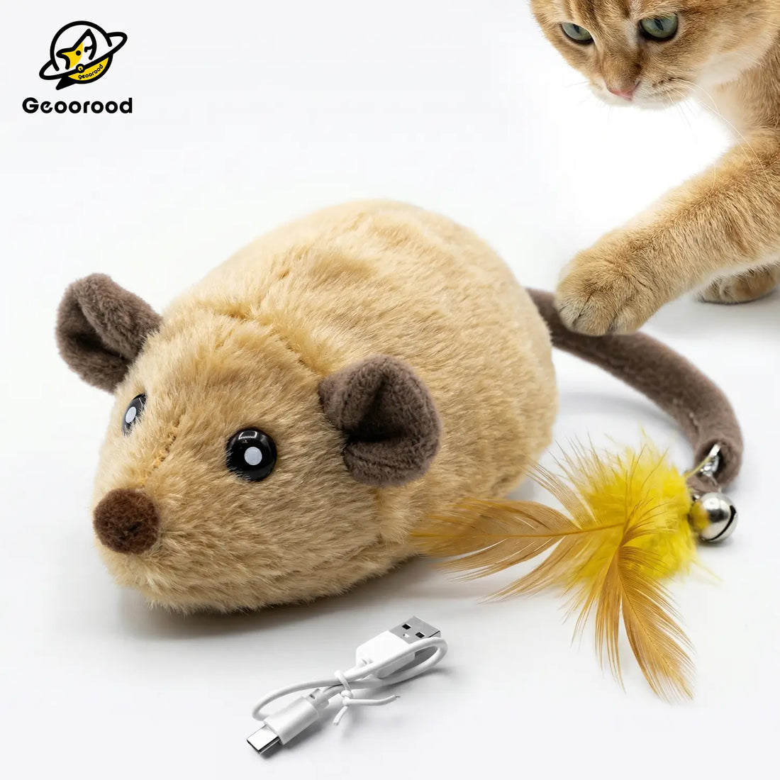 Exciting USB Rechargeable Cat Toy - Random Movement Mouse for Indoor Fun (Adapter Not Included)