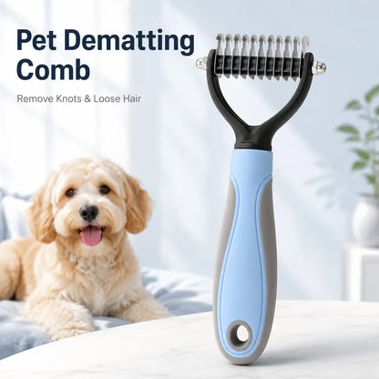 Double-Sided Pet Knotter Grooming Tool - Effective Hair Removal Brush for Dogs