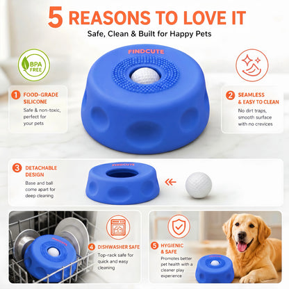 FINDCUTE 3-in-1 Slow Feeder Dog Lick Bowl - Hygienic Silicone Design for Fast Eaters, Easy to Clean, Perfect for All Food Types