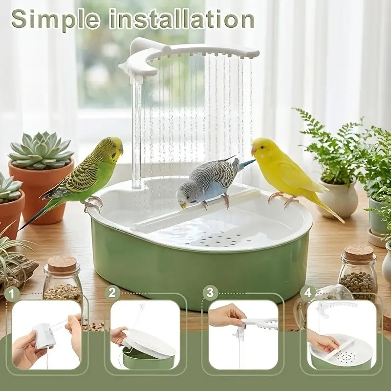 automatic bird bath shower for parrots