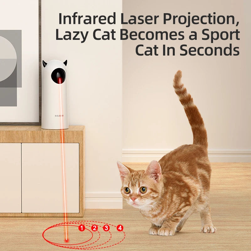 Interactive Smart LED Laser Cat Toy - Automatic Teasing Fun for Indoor Cats and Dogs!