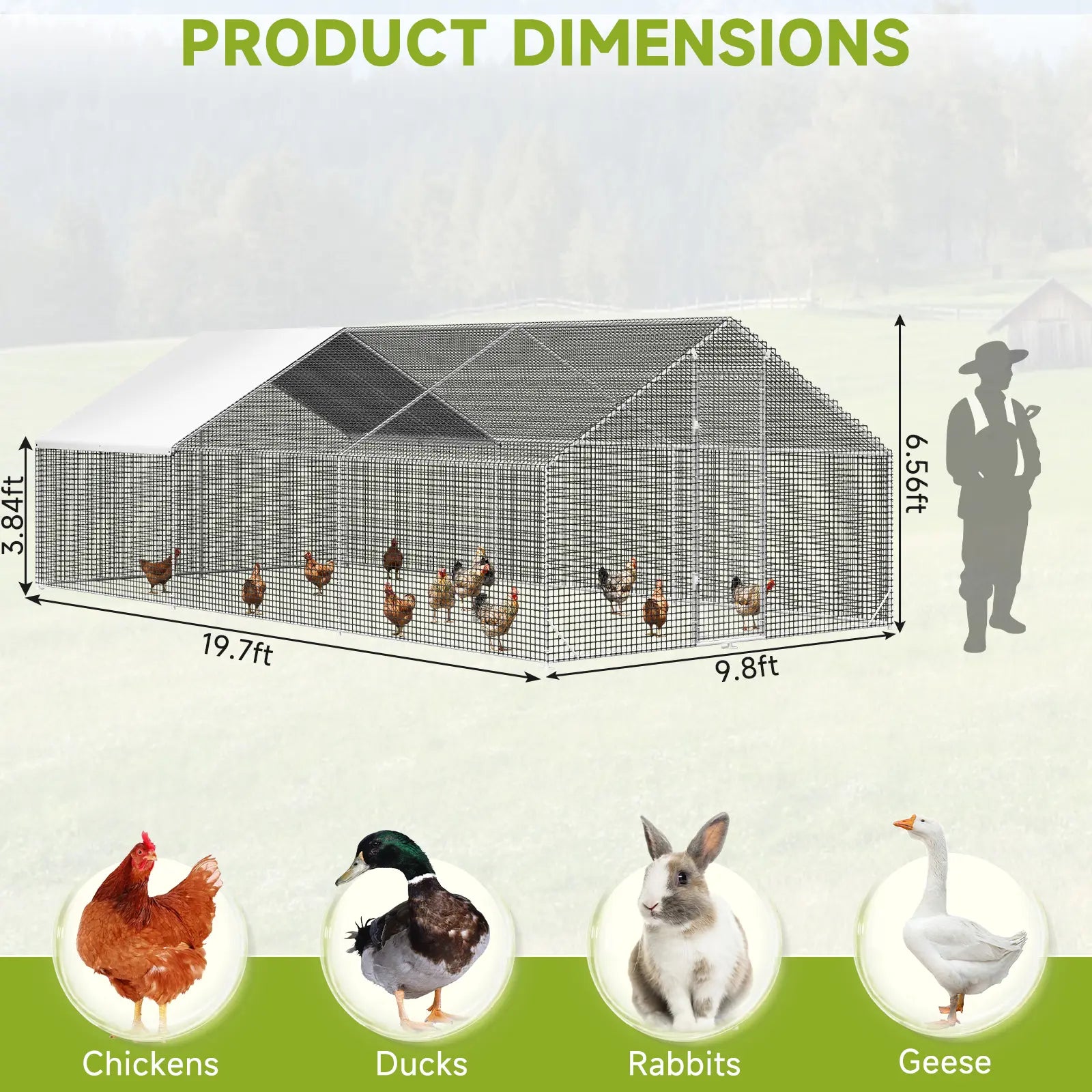 heavy-duty metal chicken coop