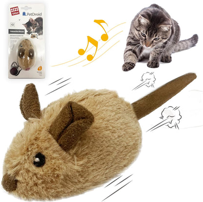 Exciting Interactive Cat Toy Mouse - Automatic Moving Squeaky Toy with Furry Tail for Indoor/Outdoor Fun!
