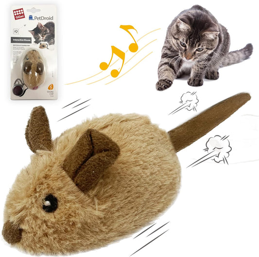 Exciting Interactive Cat Toy Mouse - Automatic Moving Squeaky Toy with Furry Tail for Indoor/Outdoor Fun!