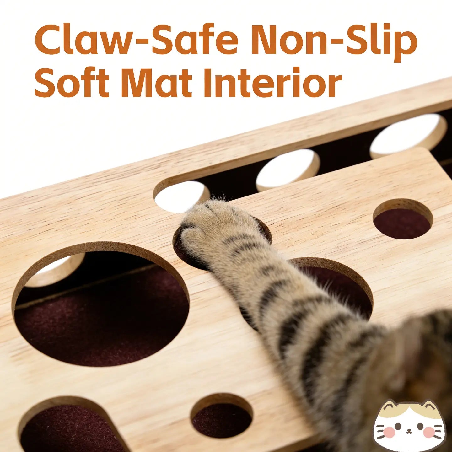Stress-Free Cat Nail File Enrichment Box - Puzzle Design with Sandpaper for Indoor Cats