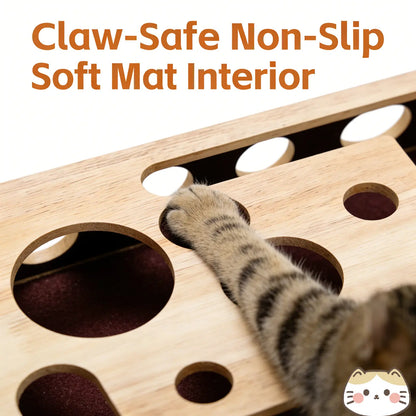 Stress-Free Cat Nail File Enrichment Box - Puzzle Design with Sandpaper for Indoor Cats