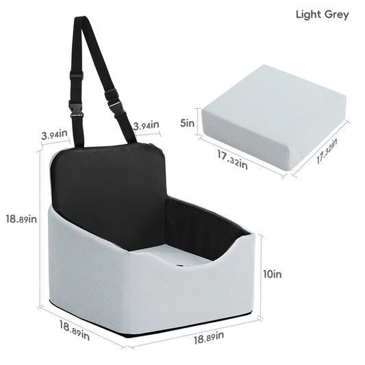 VALUXE Waterproof Dog Car Booster Seat - All-Season Enclosed Design with Seat Belt Straps for Safe Pet Travel