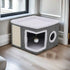 cozy indoor cat bed with fluffy balls