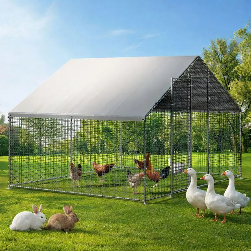 heavy-duty metal chicken coop