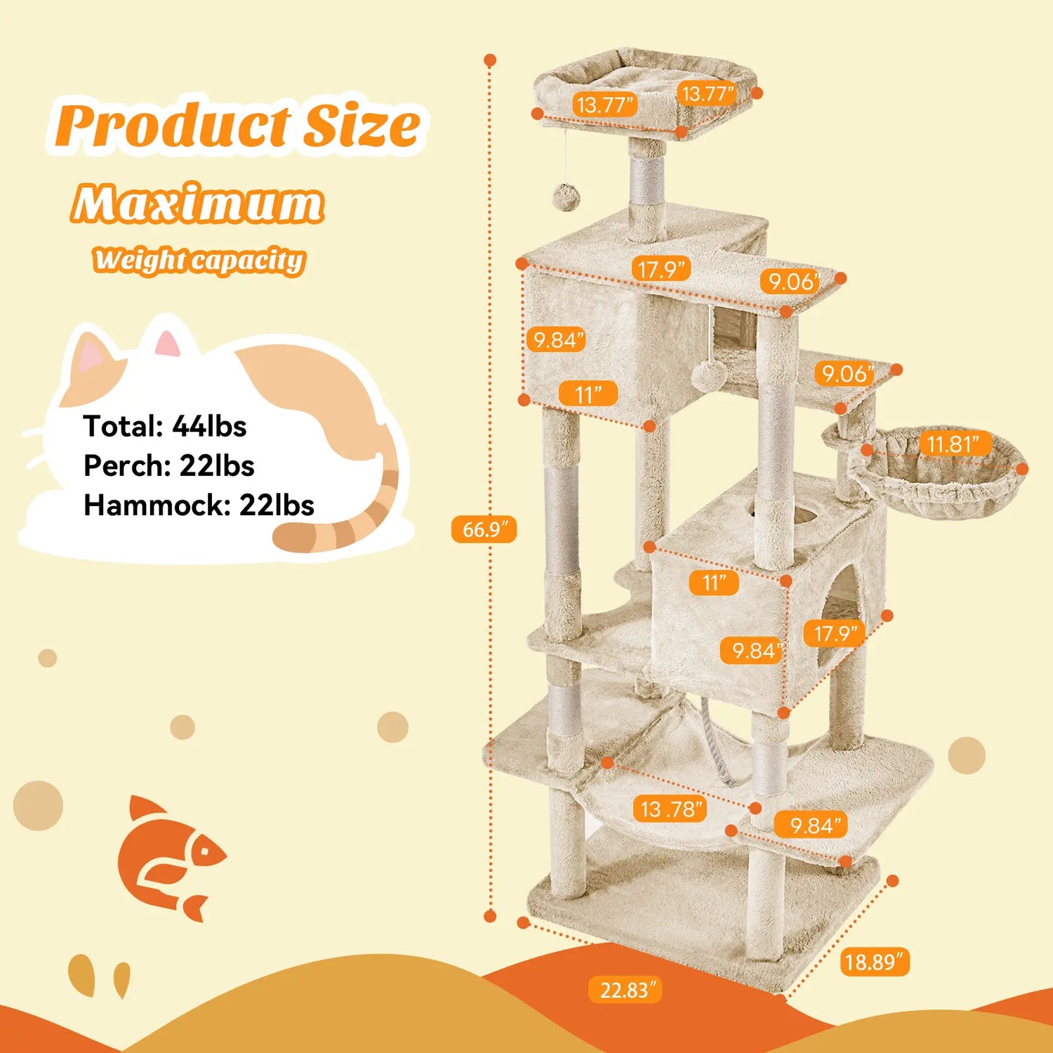 multi-level cat tree tower