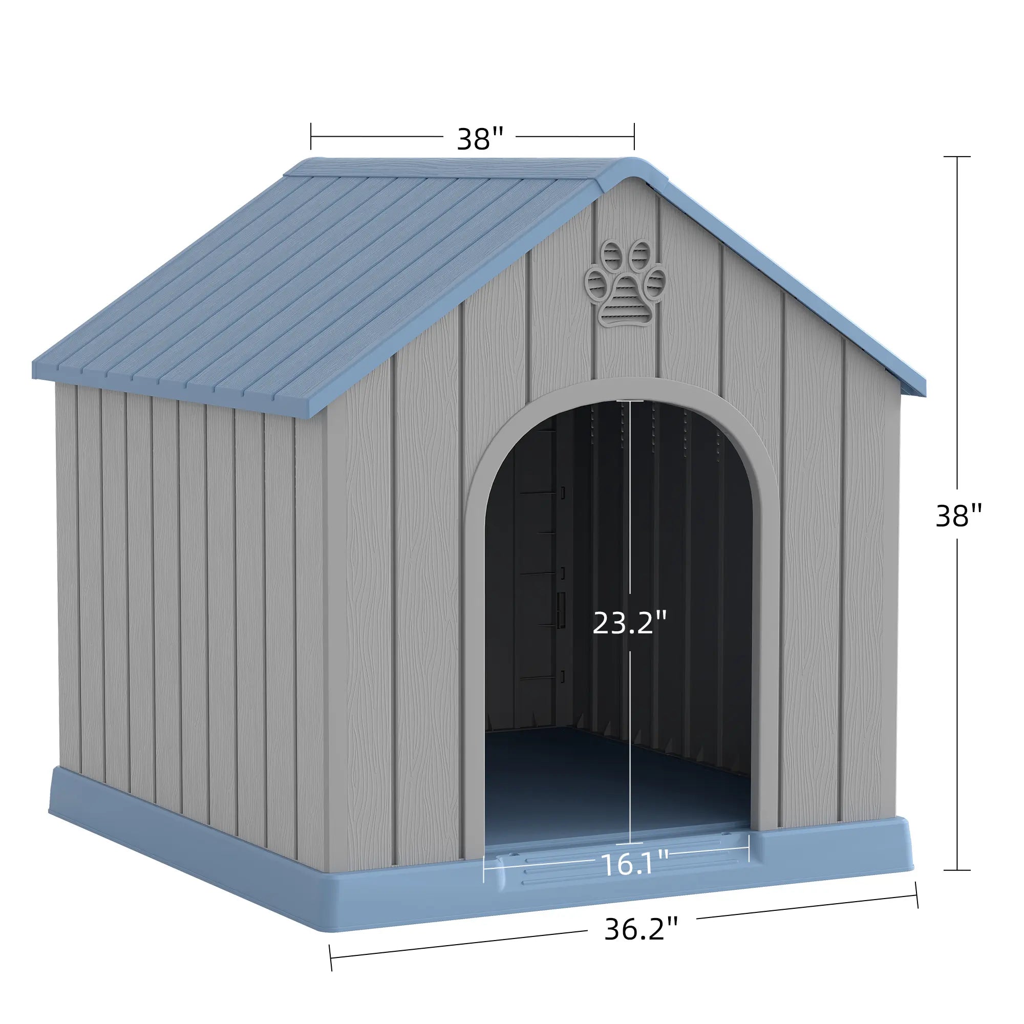 Durable Waterproof Dog House for All Sizes - Easy Clean, UV Resistant, Elevated with Air Vents &amp; Drainage Holes
