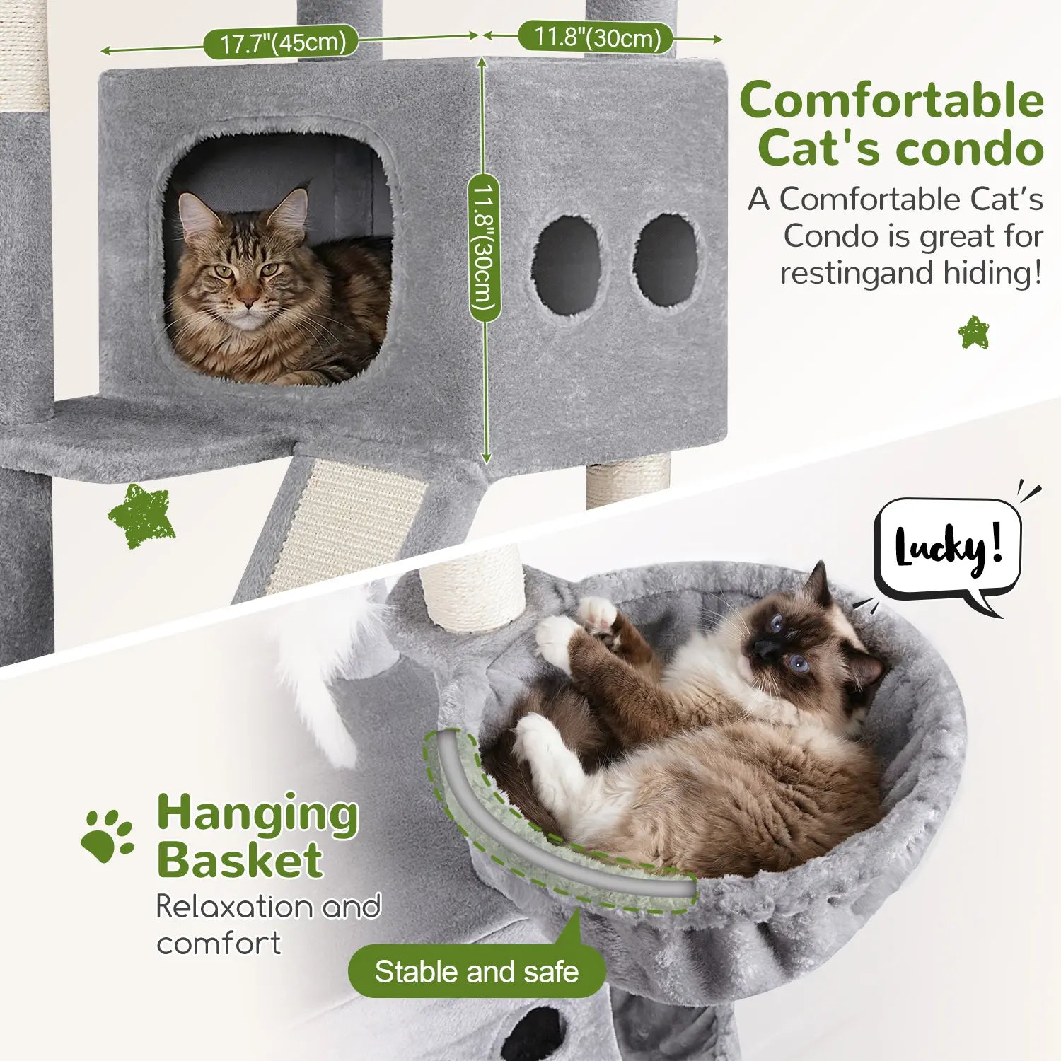 Ultimate 83-Inch Heavy Duty Cat Tower for Big Cats - Sturdy Multi-Cat Condo with Scratching Boards, Perfect for Maine Coons!