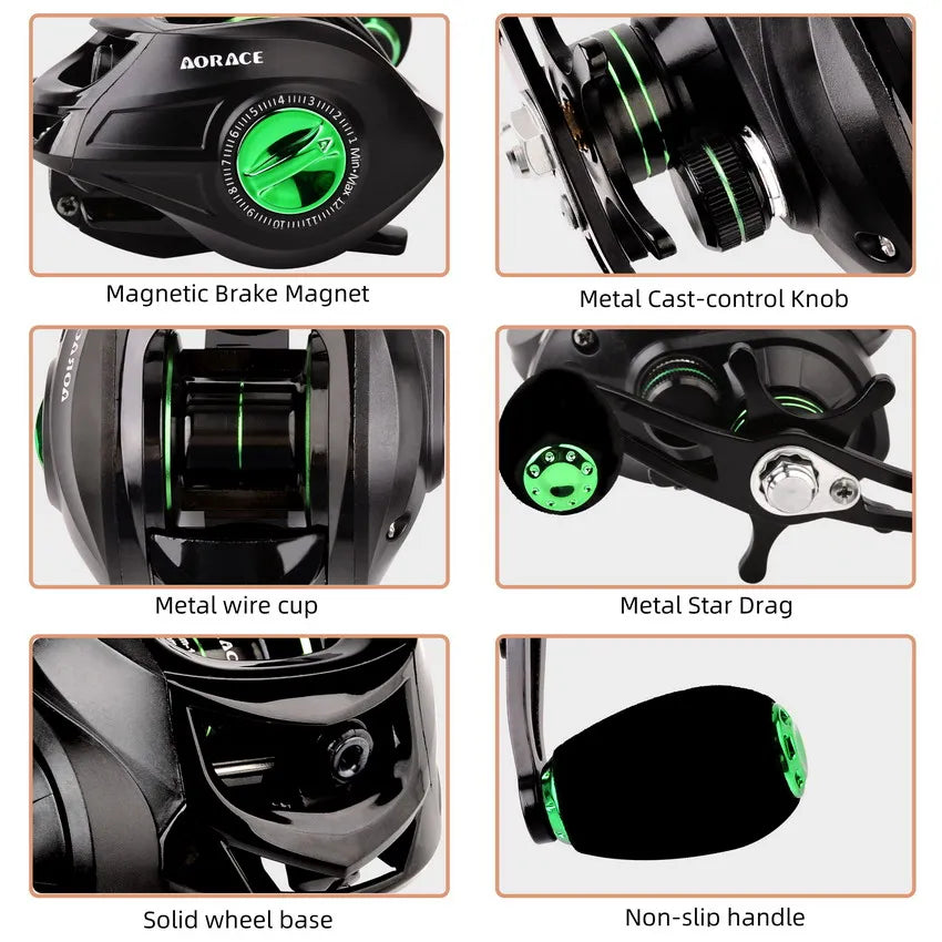 High-Performance All-Metal Baitcasting Reel - 18+1BB, 10Kg Max Drag, 7.2:1 Gear Ratio, Perfect for Fishing Enthusiasts