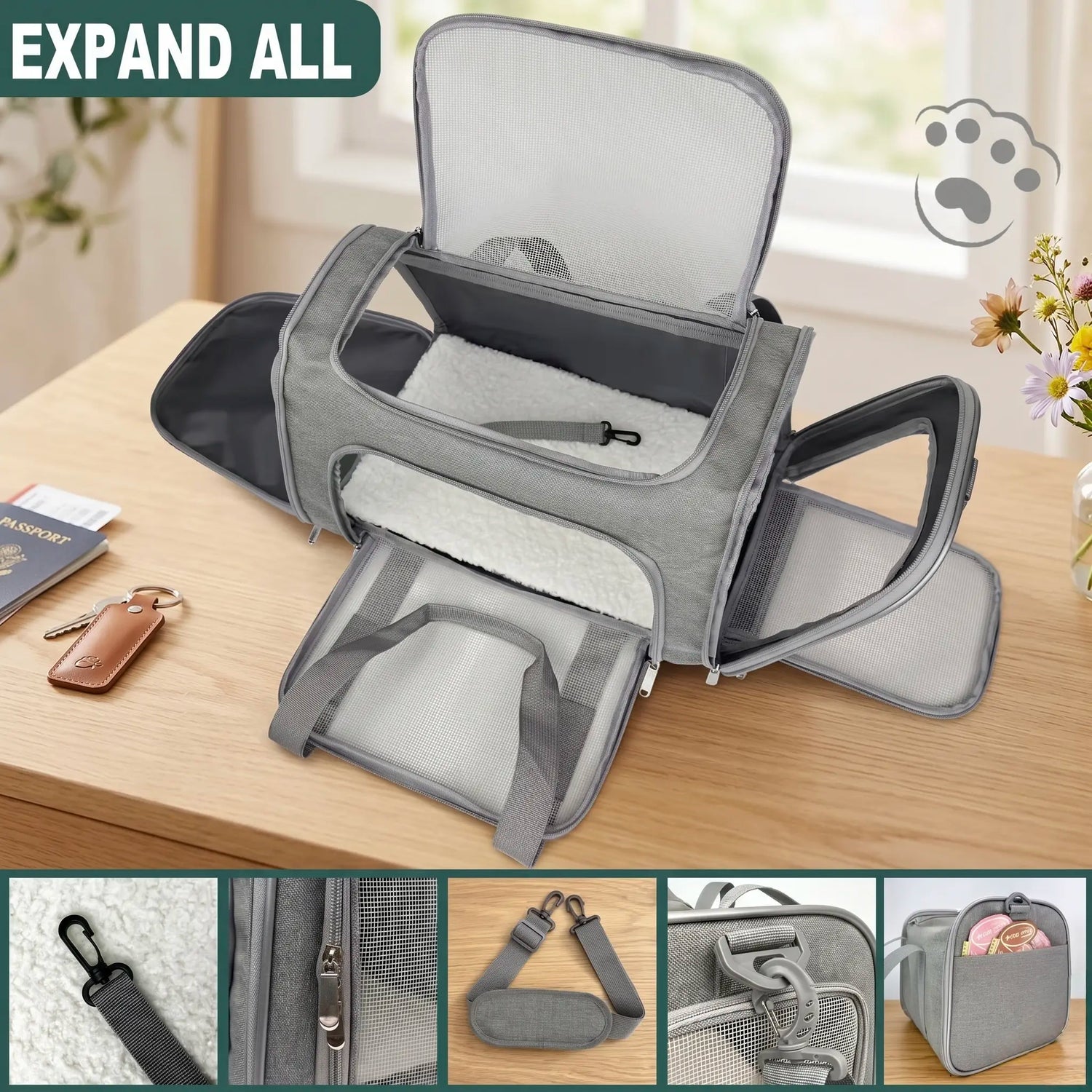 premium portable pet carrier for large cats small dogs