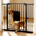Versatile Adjustable Pet Gate with Cat Door – Auto-Close Safety Gate for Doorways & Stairs, Perfect for Multi-Pet Homes (29–45 Inches, White/Black)