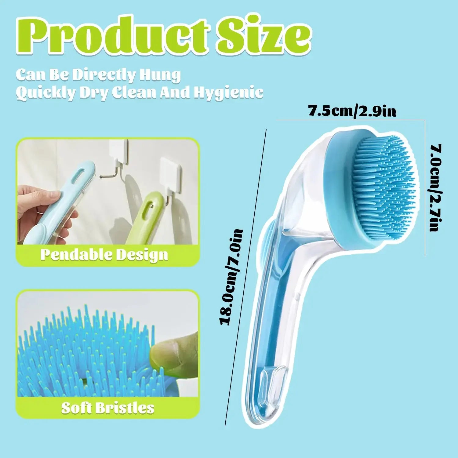 2-in-1 Pet Bath Brush with Shampoo Dispenser - Perfect for Dogs and Cats of All Fur Types!