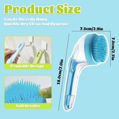 2-in-1 Pet Bath Brush with Shampoo Dispenser - Perfect for Dogs and Cats of All Fur Types!