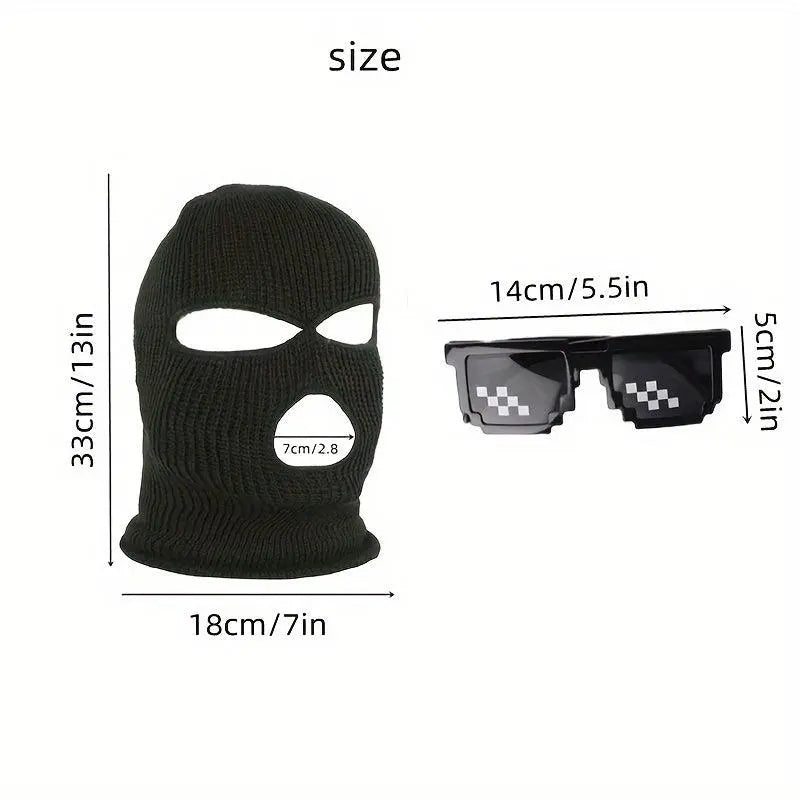 dog warm hat and glasses set