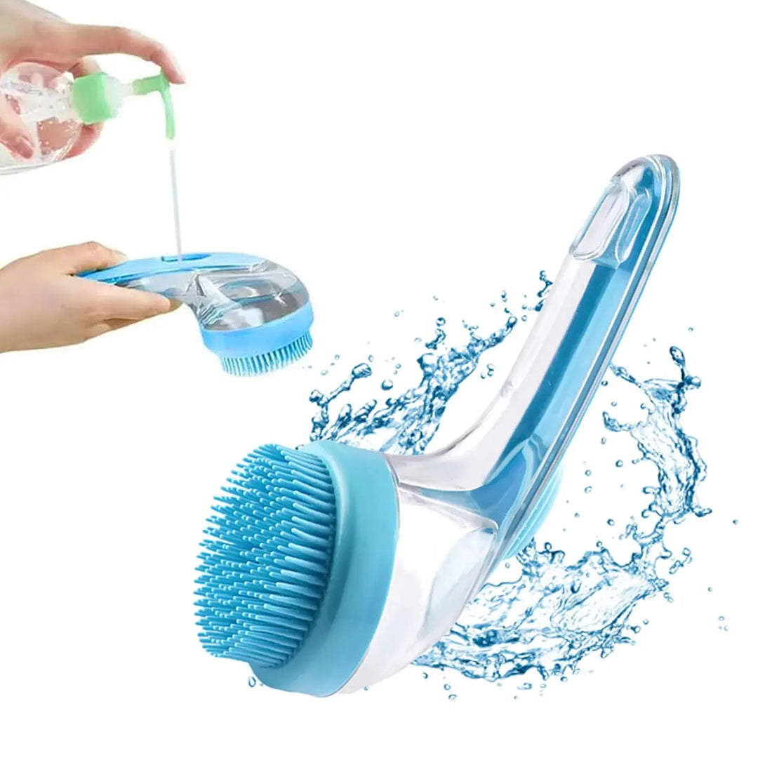 2-in-1 Pet Bath Brush with Shampoo Dispenser - Perfect for Dogs and Cats of All Fur Types!