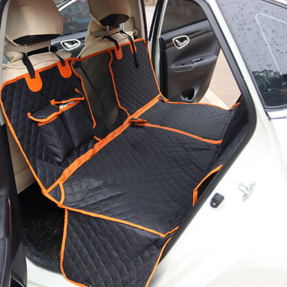 Premium Waterproof Dog Car Seat Cover - Scratchproof Hammock with 4 Storage Bags & Non-Slip Backseat Protector for Cars, Trucks & SUVs - Easy to Clean & Install!