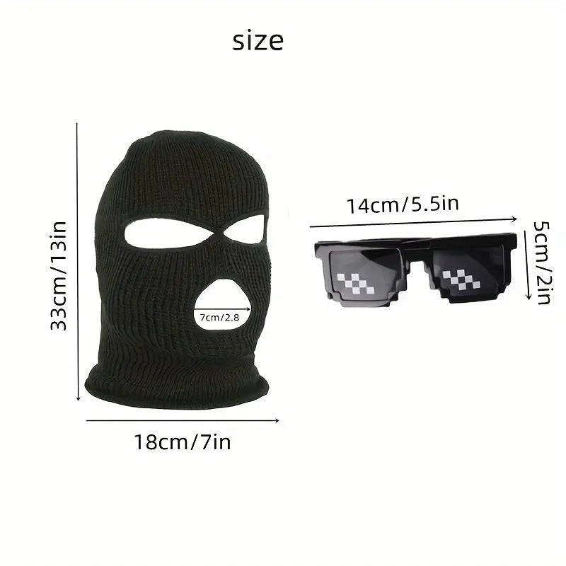 dog warm hat and glasses set