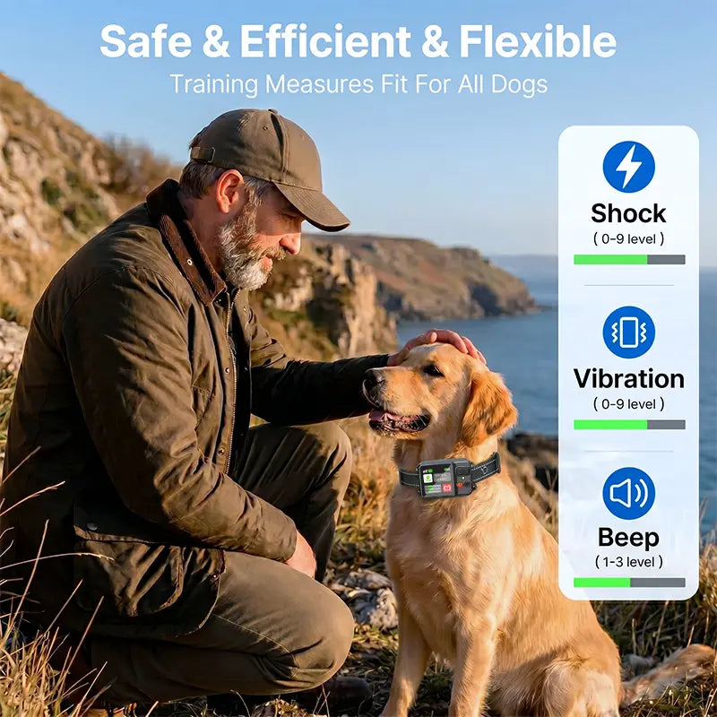 2026 Smart Wireless Dog Containment System - Adjustable GPS Electric Fence Collar, Waterproof &amp; Rechargeable, Range 33-999 Yards, Perfect for Outdoor Training