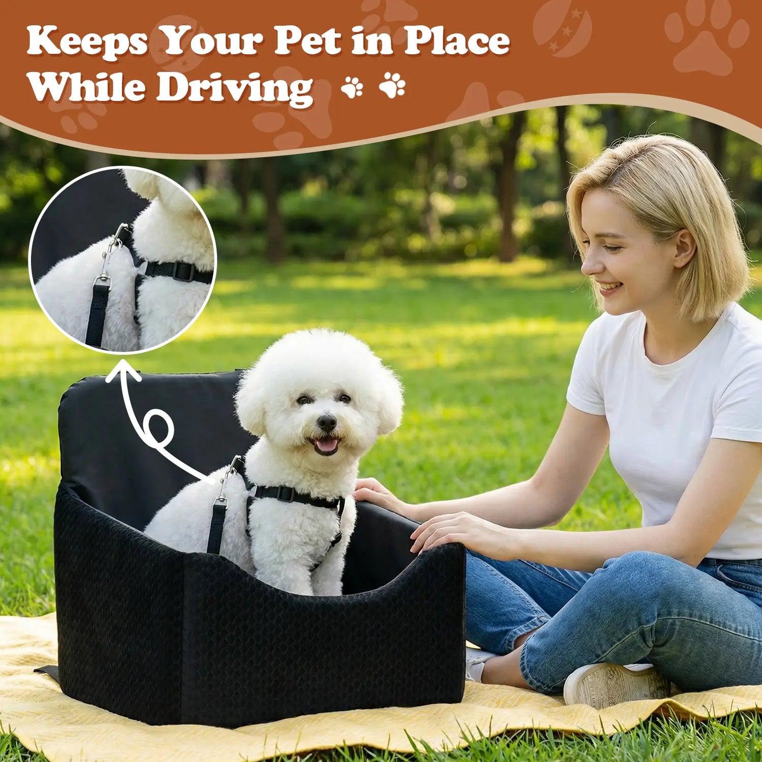 reversible dog car seat for small pets