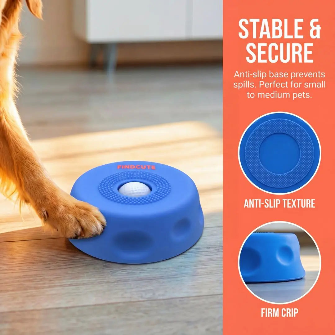 FINDCUTE 3-in-1 Slow Feeder Dog Lick Bowl - Hygienic Silicone Design for Fast Eaters, Easy to Clean, Perfect for All Food Types
