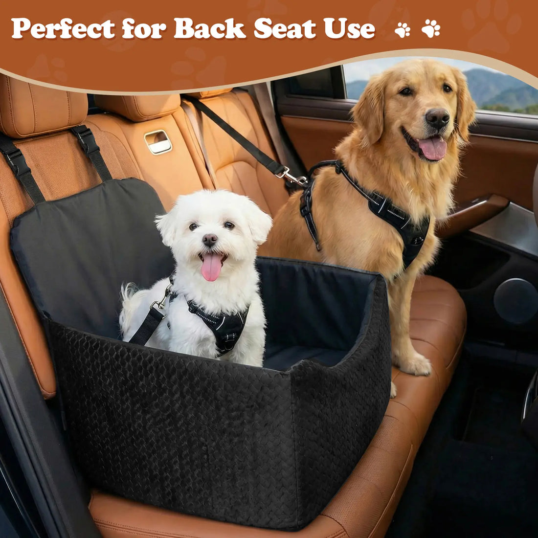 reversible dog car seat for small pets