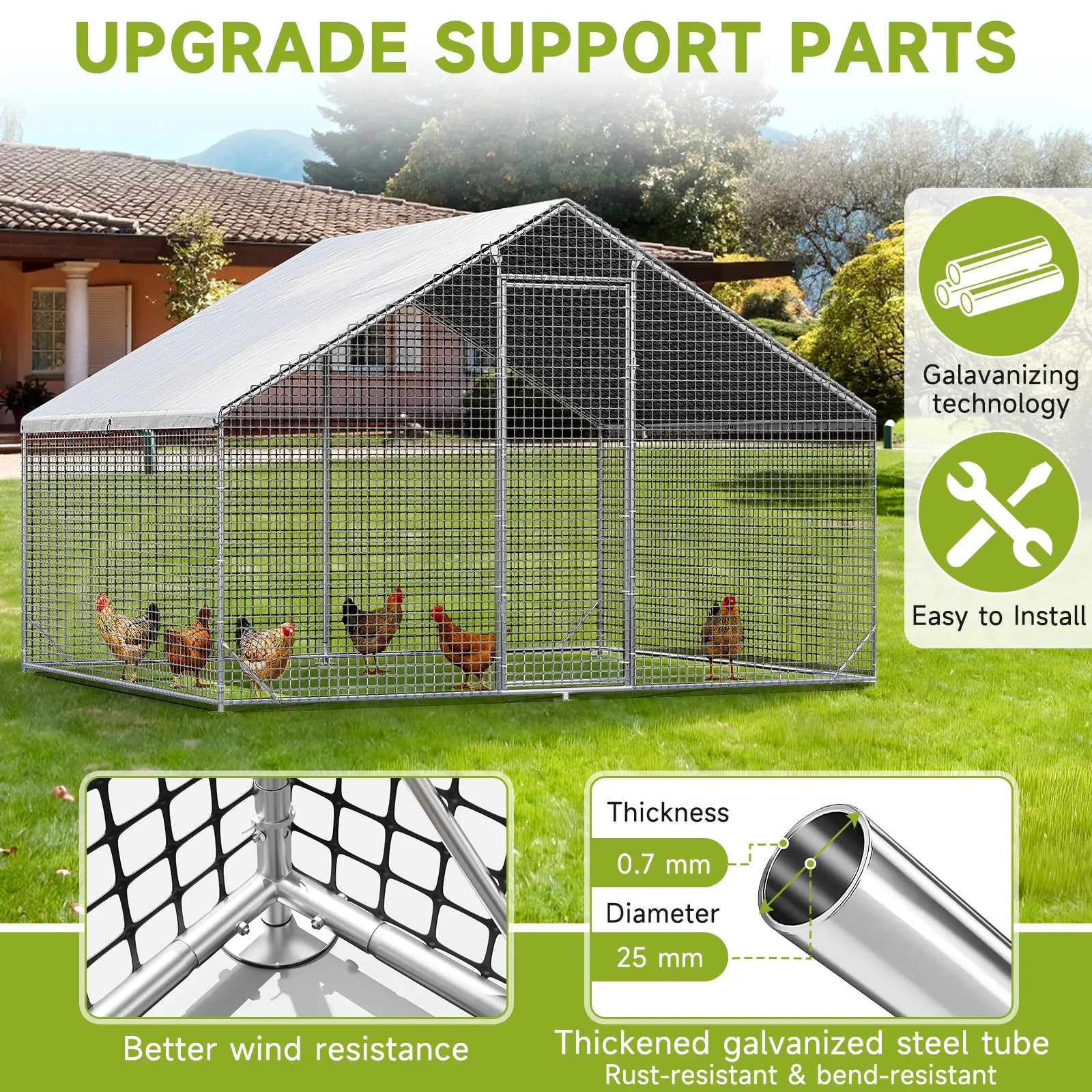 heavy-duty metal chicken coop