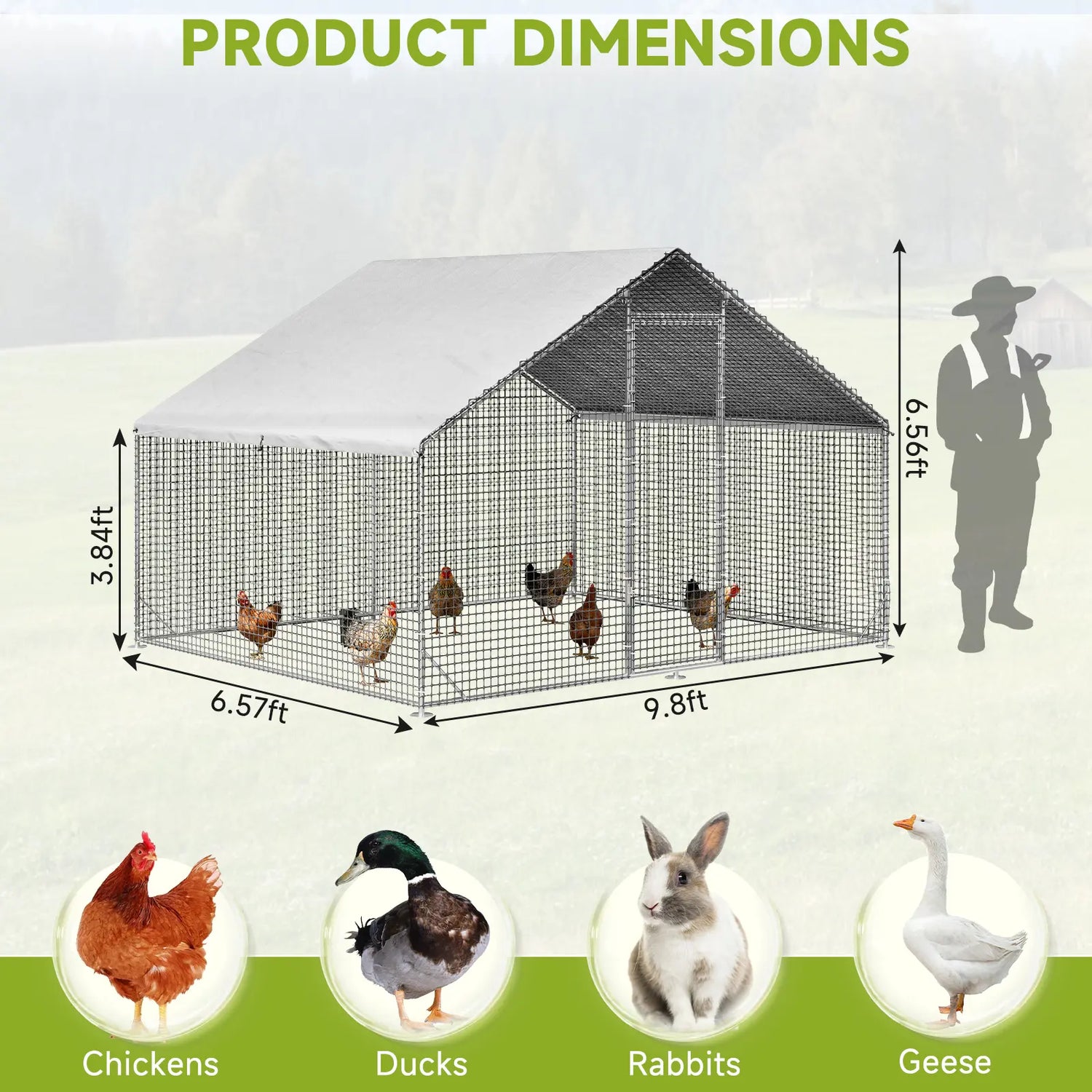 heavy-duty metal chicken coop