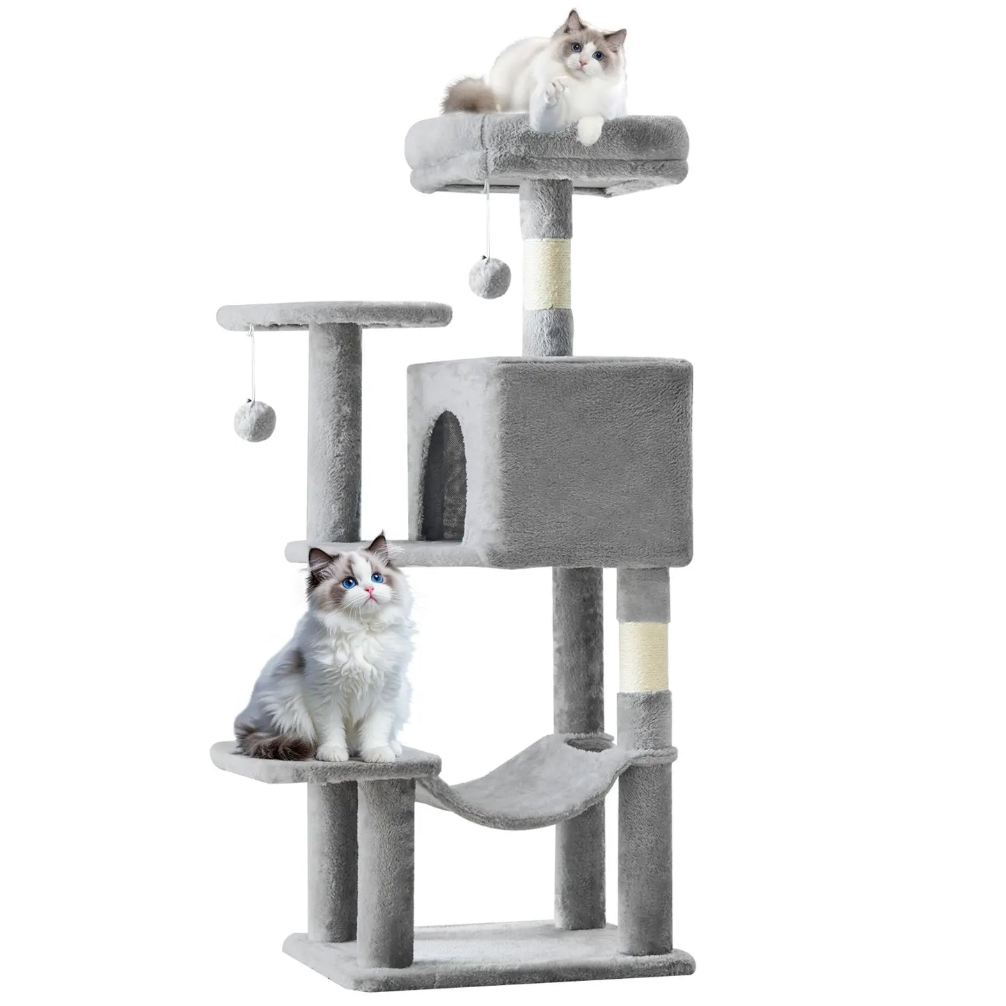 Deluxe 66-Inch Cat Tree Tower - Multi-Level Indoor Playground with Scratching Post, Cozy Condo, Climbing Ladder & Plush Toy for Happy Cats