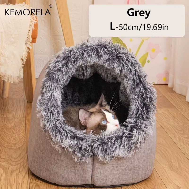 Cozy &amp; Portable Cat Bed - Warm, Thickened Sleeping Haven with Handle