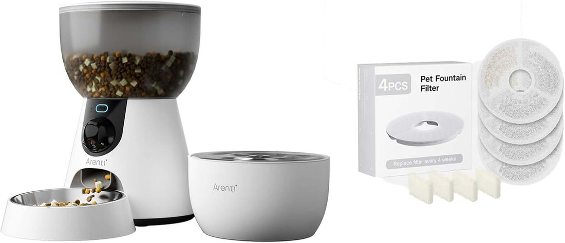 smart cat feeder and water fountain bundle