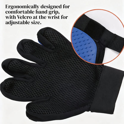 Pet Grooming Gloves - Effortlessly Remove Hair with Soft Five-Finger Design - Perfect for Cats & Dogs - Set of Two - Ideal Valentine’s Day Gift