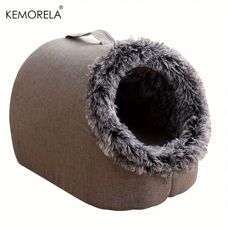 Cozy &amp; Portable Cat Bed - Warm, Thickened Sleeping Haven with Handle
